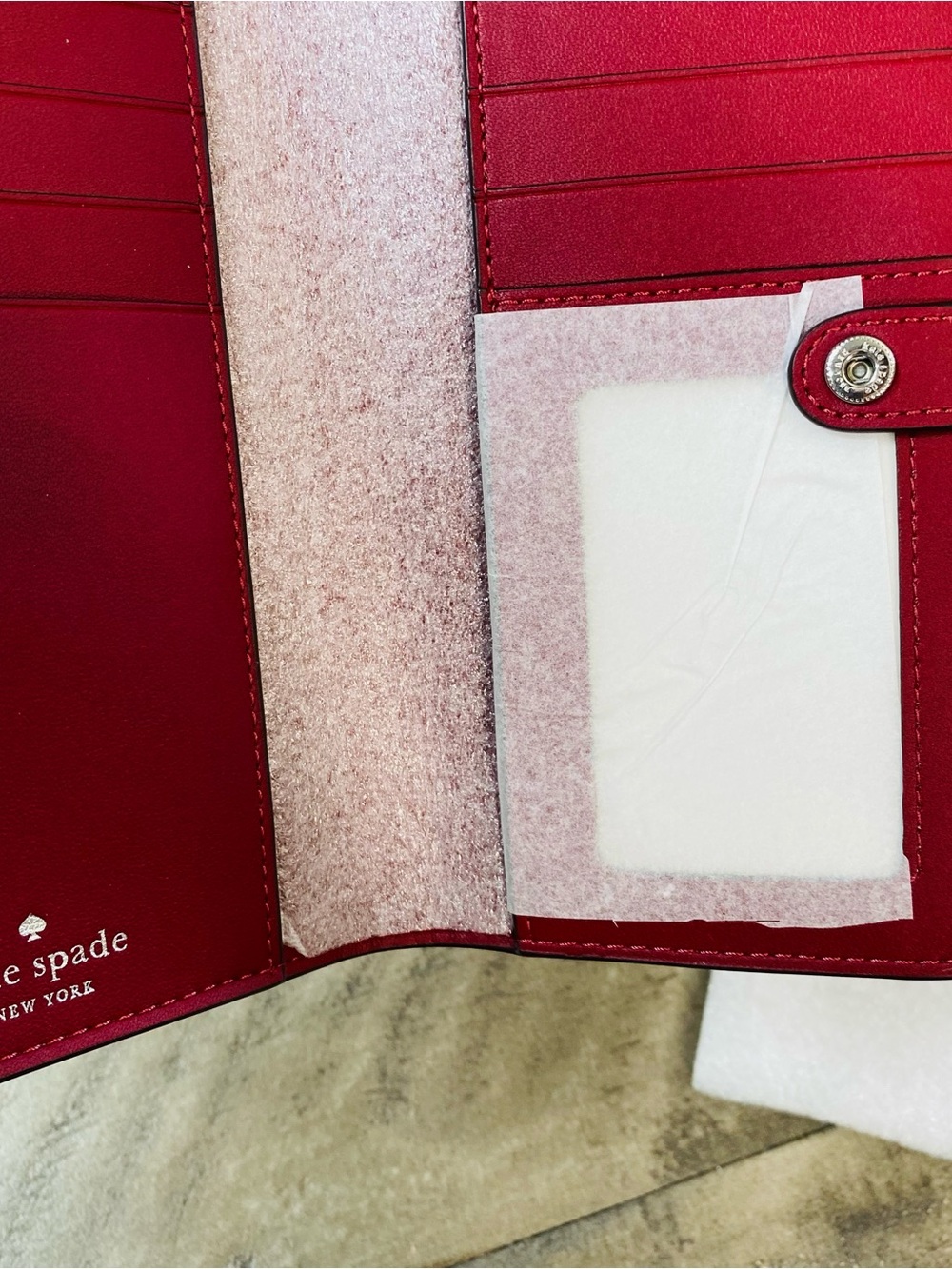 New Kate Spade New York Staci Large Slim Bifold Wallet - Chalk Pink - Picture 6 of 6